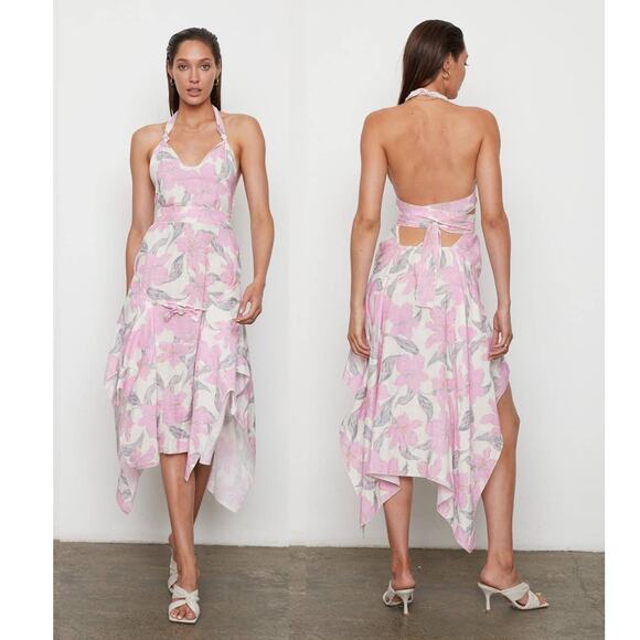 Atoir The Sardinia Midi Dress 2 Floral Relaxed Non-Stretch Cotton Waist Tie NWT - Picture 1 of 9